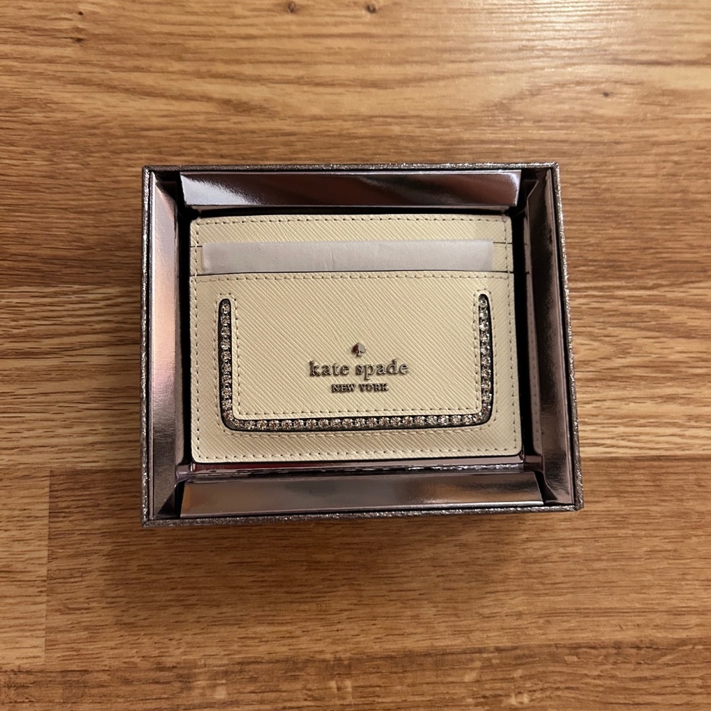 NIB Kate Spade New York Madison faux crystal card holder